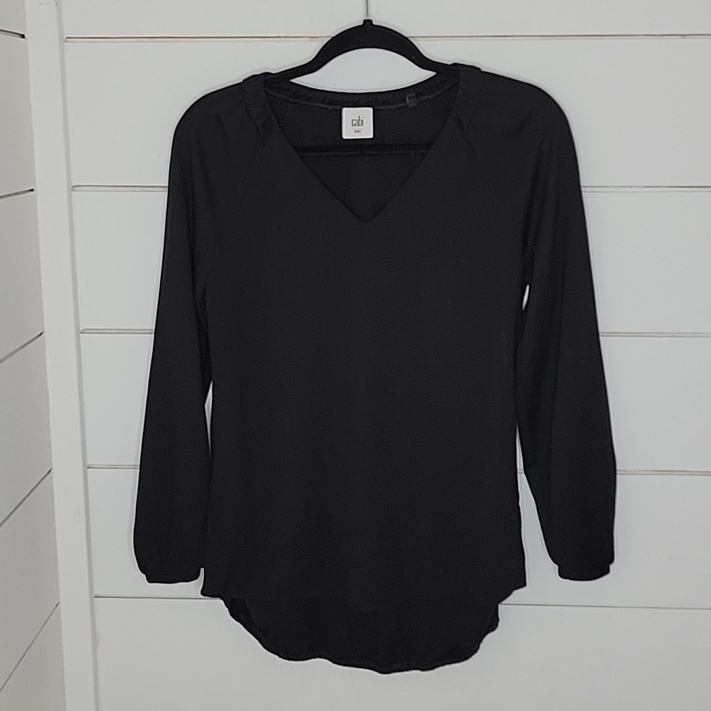 CAbi XXS black oversized long sleeve black tee shirt